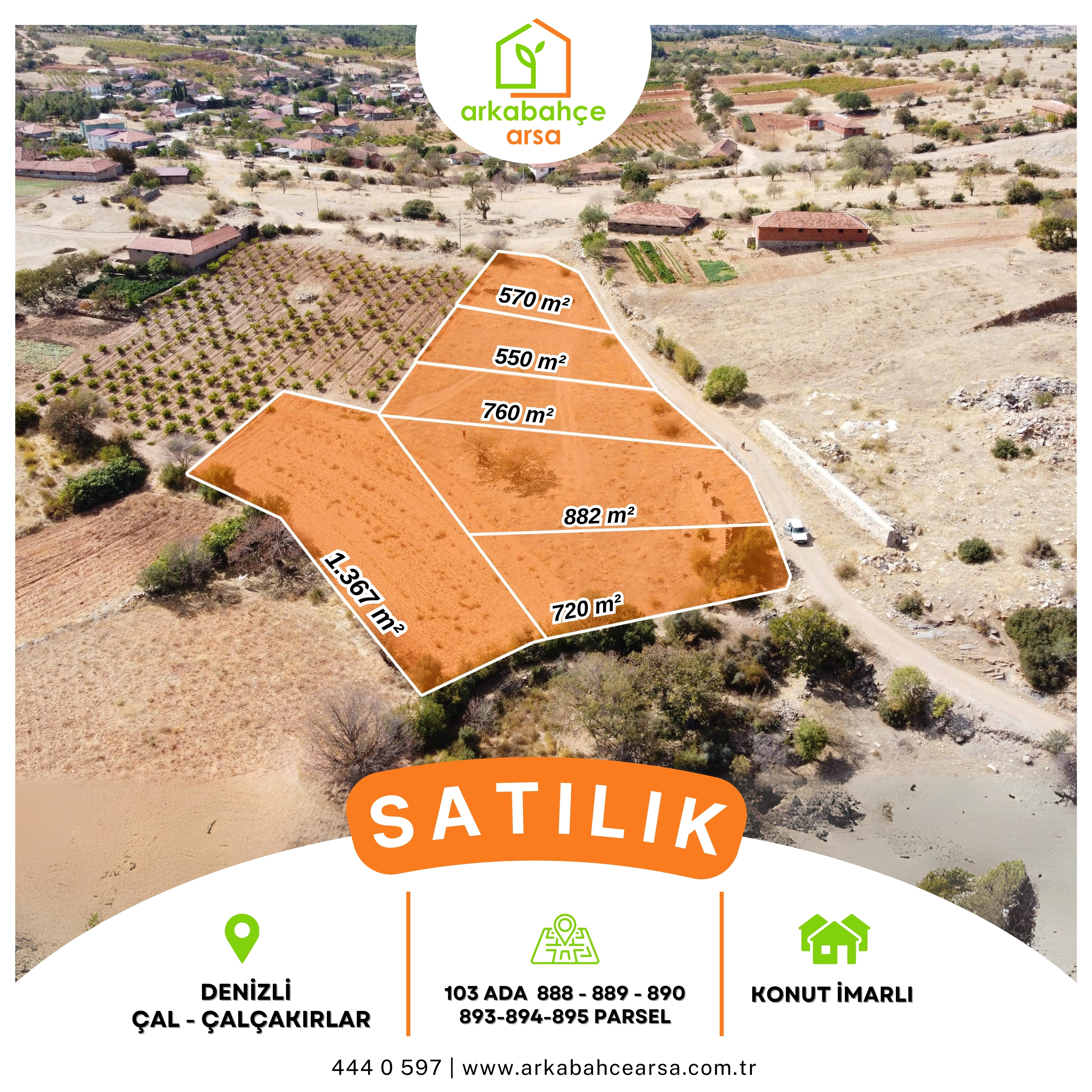 Arka Bahçe Arsa | Denizli / Çal / Çalçakırlar Satılık Arsa