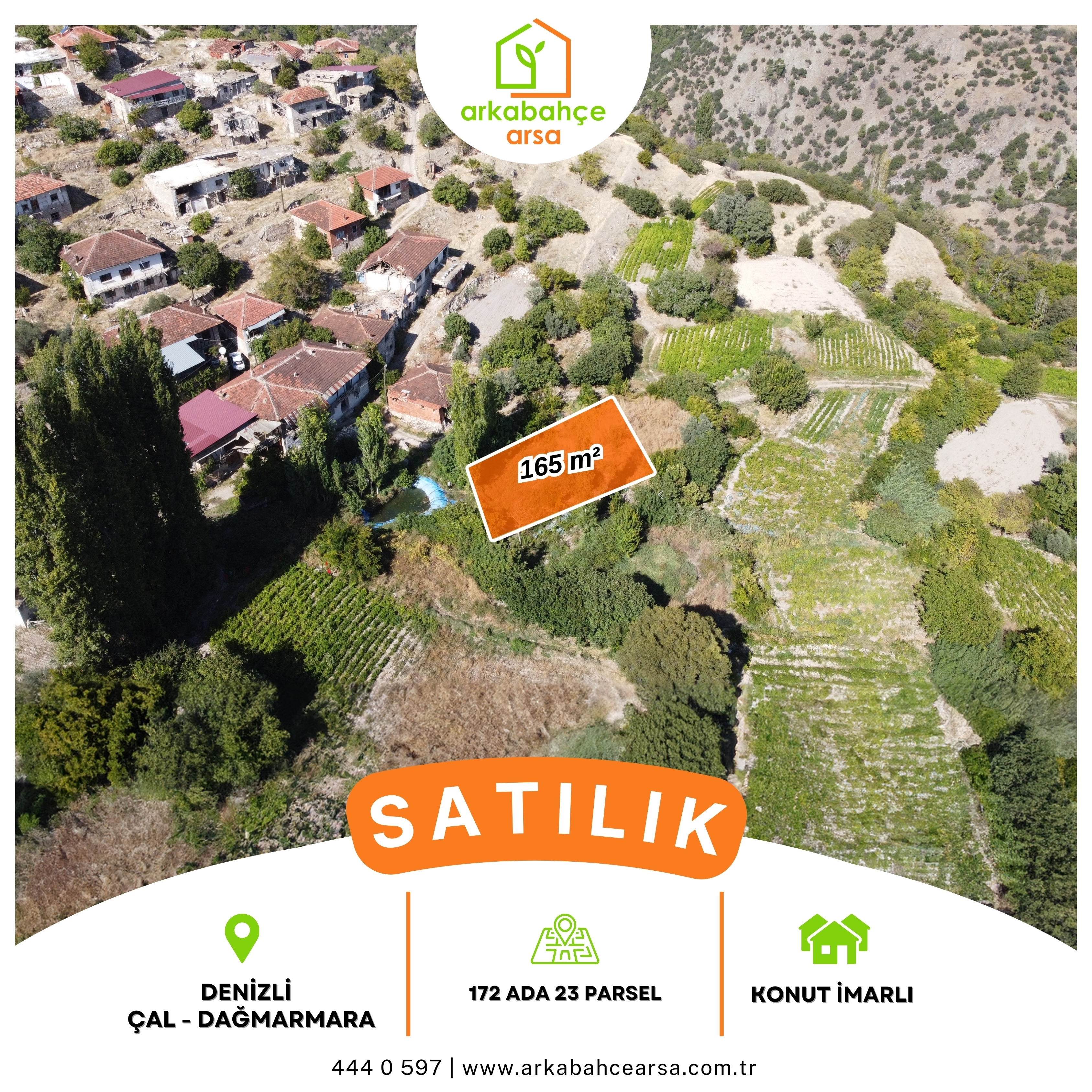 Arka Bahçe Arsa | Denizli / Çal / Dağmarmara Satılık Arsa