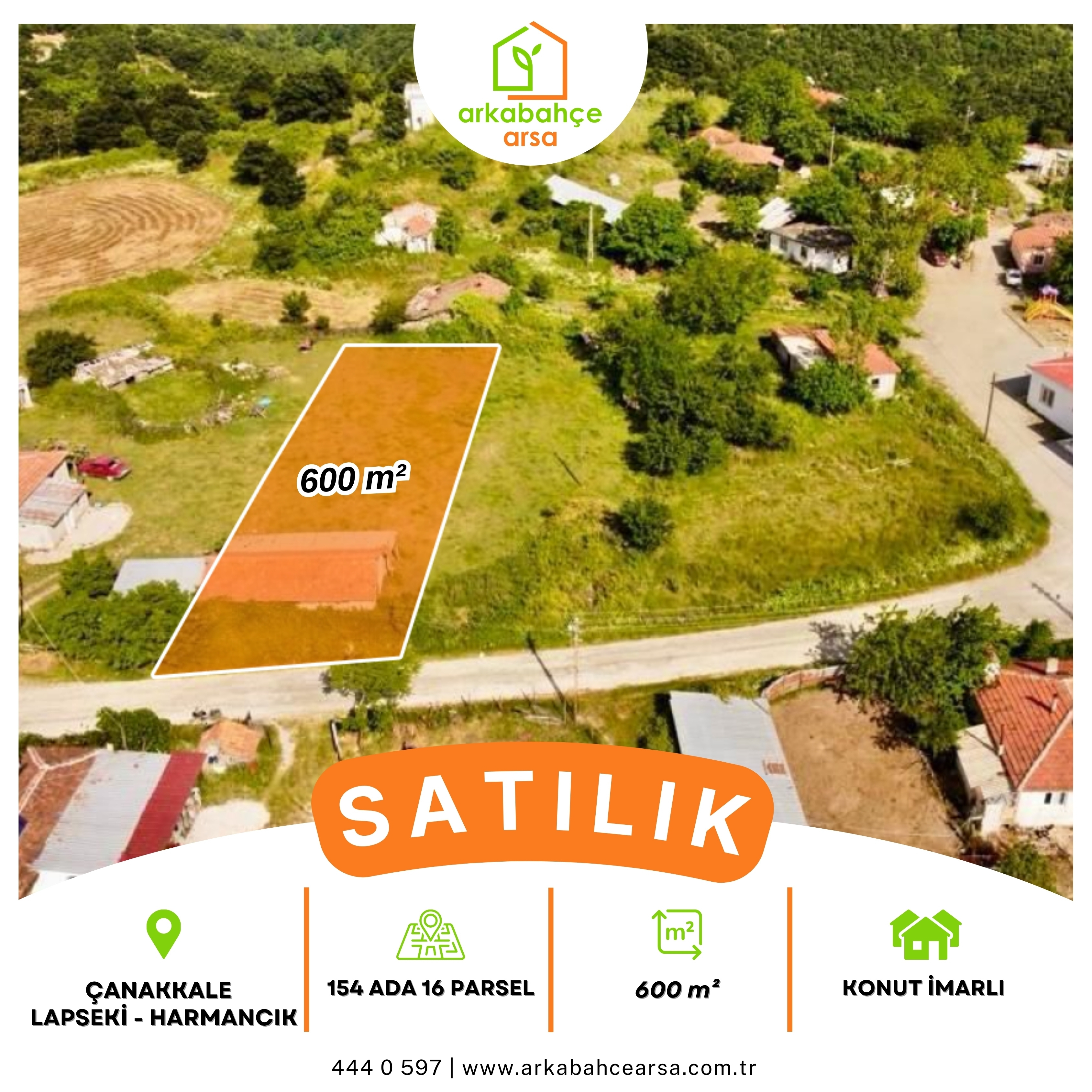 Arka Bahçe Arsa | Çanakkale / Lapseki / Harmancık Satılık Arsa