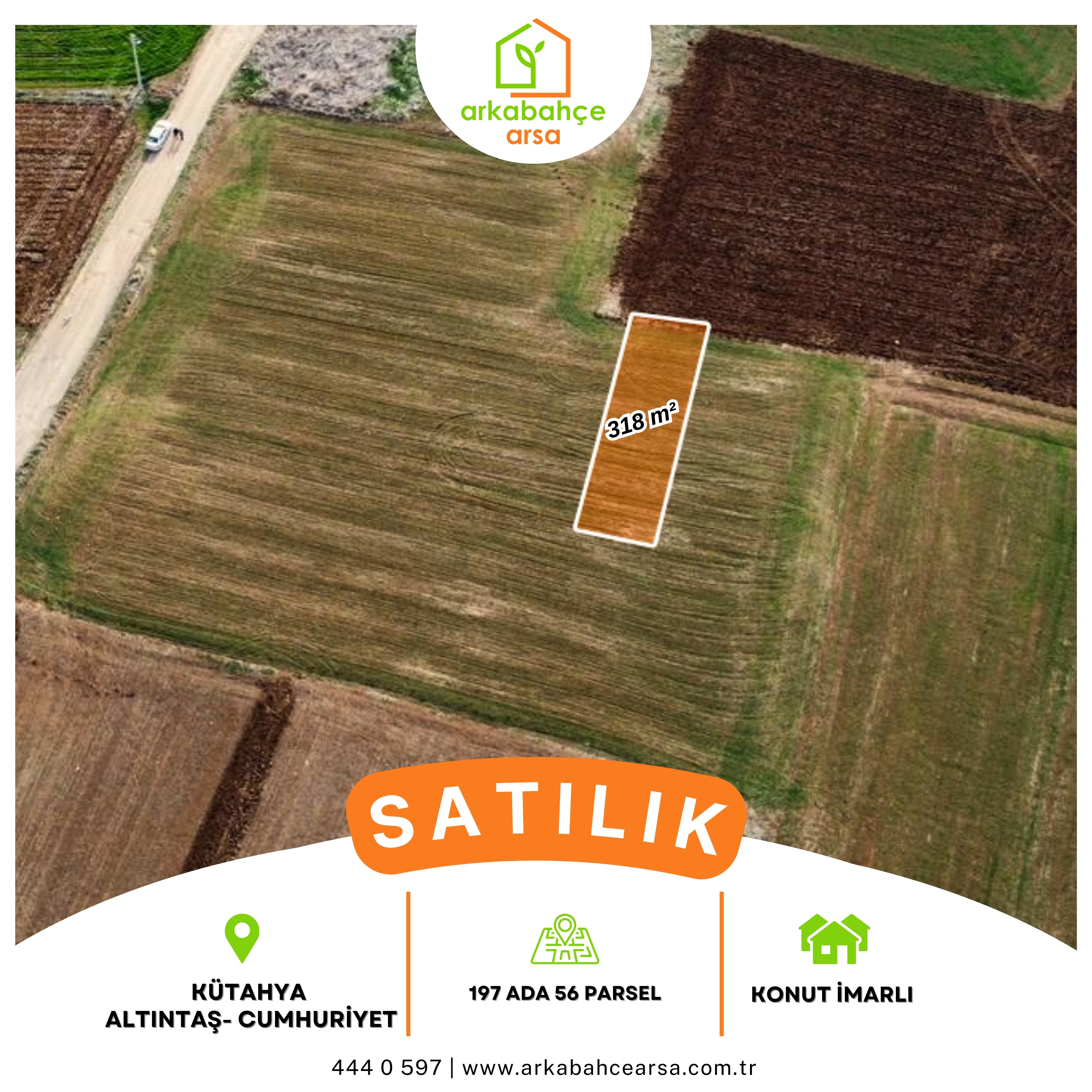 Arka Bahçe Arsa | Kütahya / Altıntaş / Cumhuriyet Satılık Arsa